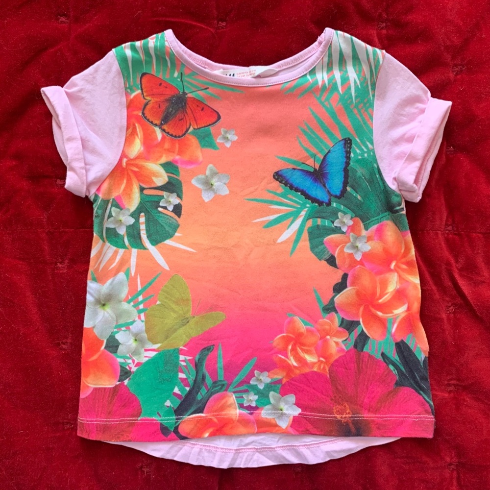 H&M butterfly flower swing top girl 2-4 years